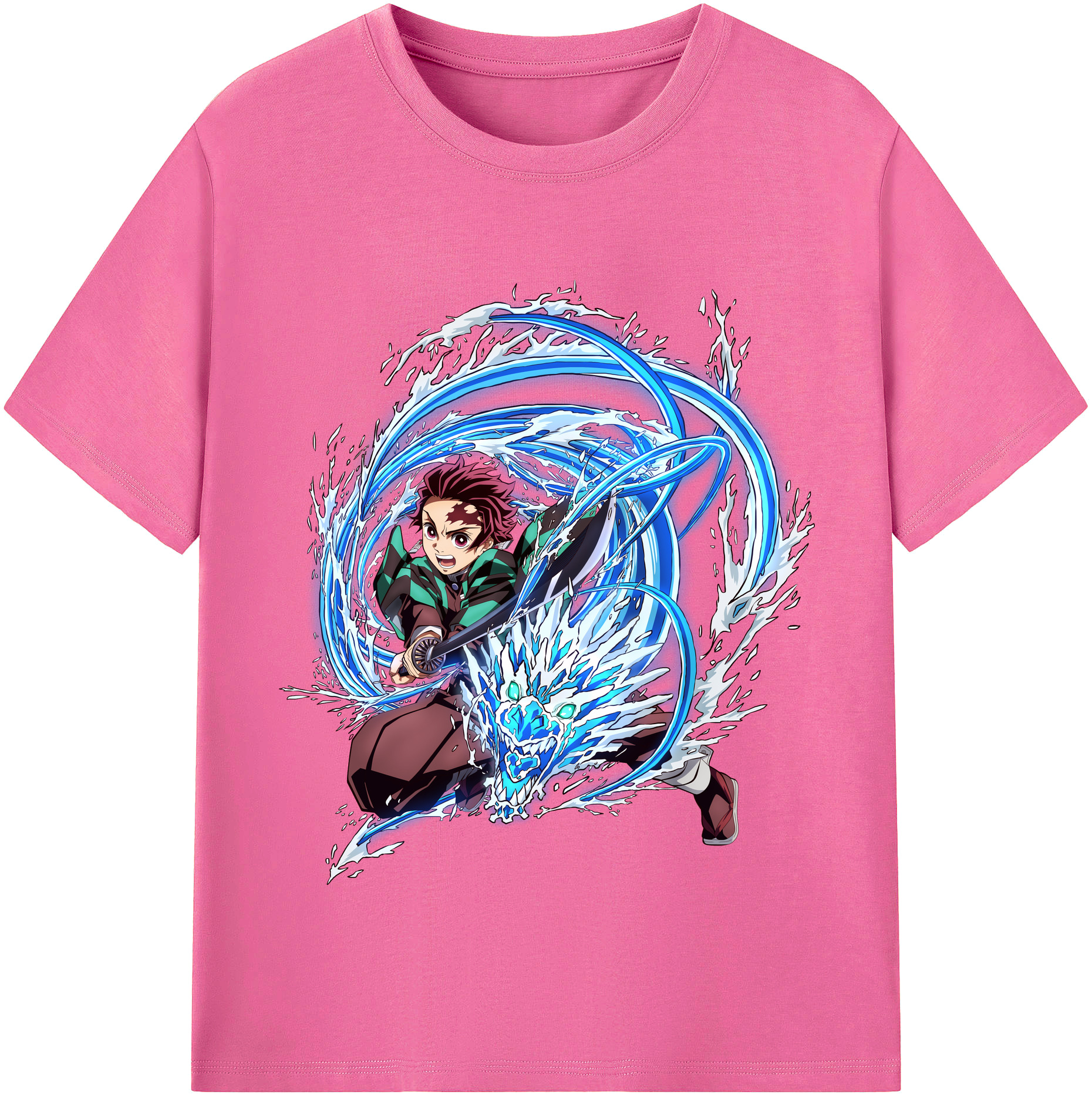 （画像用） 鬼滅の刃 竈門 炭治郎／かまど たんじろう Kamado Tanjirou レディースカジュアルプリントTシャツ（綿100％）